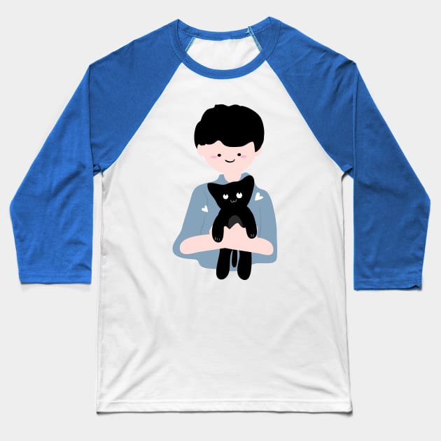 Cute black kitten Baseball T-Shirt by CindyS